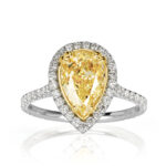 5 Carat Pear Diamond Ring | Fancy Yellow | 14K White Gold | Colour-Collector’s Treasure