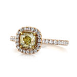 1.5 Carat Cushion Diamond Ring | Fancy Yellow | 14K White Gold | Sunlit Royal Radiance - Image 2