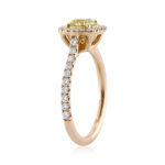 1.5 Carat Cushion Diamond Ring | Fancy Yellow | 14K White Gold | Sunlit Royal Radiance - Image 3
