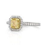 1.5 Carat Radiant Diamond Ring | Fancy Yellow | 14K White Gold | A Crown-Worthy Fancy Rarity - Image 2