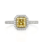 1.5 Carat Radiant Diamond Ring | Fancy Yellow | 14K White Gold | A Crown-Worthy Fancy Rarity