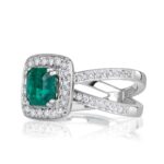 3.19 Carat Emerald Diamond Ring | 14K White Gold | Effortless Elegance - Image 2