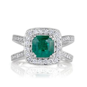 3.19 Carat Emerald Diamond Ring | 14K White Gold | Effortless Elegance