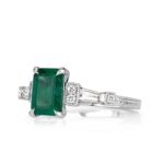 3.19 Carat Emerald Diamond Ring | 14K White Gold | Effortless Elegance - Image 2