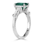 3.19 Carat Emerald Diamond Ring | 14K White Gold | Effortless Elegance - Image 3