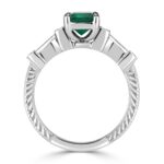 3.19 Carat Emerald Diamond Ring | 14K White Gold | Effortless Elegance - Image 4