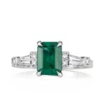 3.19 Carat Emerald Diamond Ring | 14K White Gold | Effortless Elegance