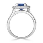 3.22 Carat Round Brilliant Diamond Ring | Royal Blue Sapphire | 14K White Gold - Image 3