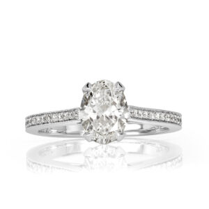 1.4 Carat Oval Diamond Ring | Brilliant White | 14K White Gold | Pure Sophistication