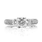 1.5 Carat Round Brilliant Diamond Ring | Brilliant White | 14K White Gold | Elegant Sparkle