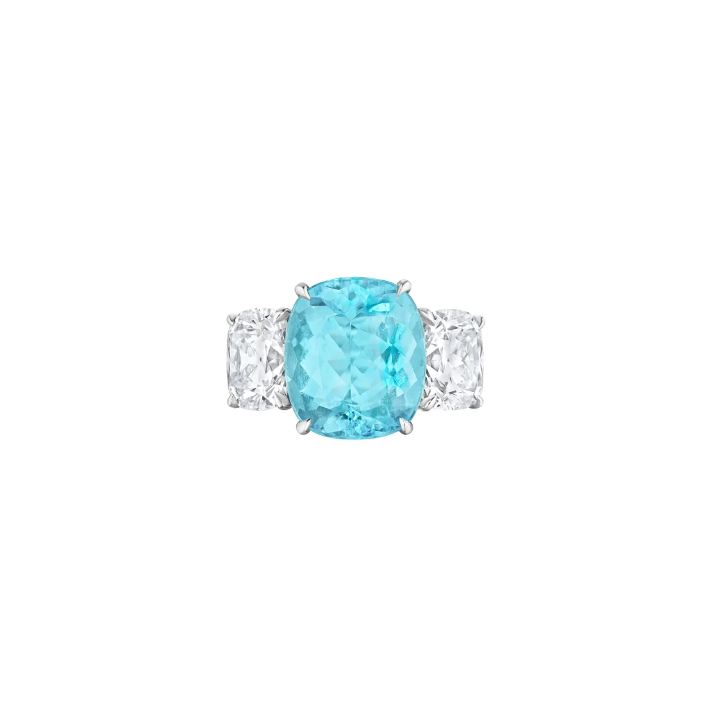 9 Carat Cushion Statement | Paraiba Blue | 14K White Gold | Refined Grandeur | Heirloom