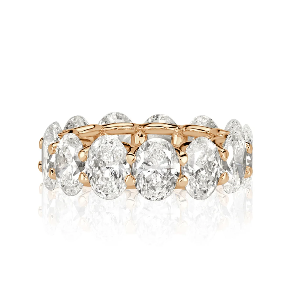 9 Carat Oval Band | Brilliant White | 18K Rose Gold | Timeless Brilliance | High Jewellery