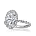 4 Carat Oval Diamond Ring | Brilliant White | 14K White Gold | A Classic Statement