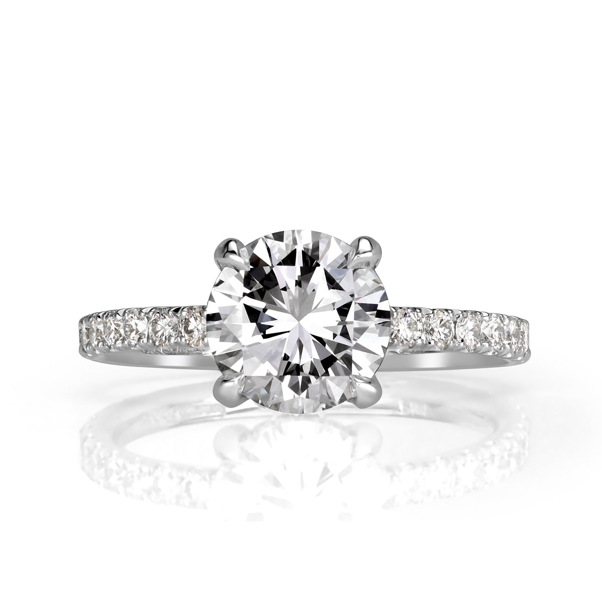 9500-1-5-ct-round-cut-diamond-engagement-ring-front-view-primary.jpg 1.5 Carat Round Brilliant Diamond Ring | Brilliant White | 14K White Gold - Image 1