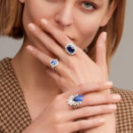 10 Carat Radiant Halo Diamond Ring | Royal Blue Sapphire | 18K Gold | Iconic Presence - Image 4