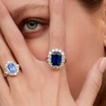 10 Carat Radiant Halo Diamond Ring | Royal Blue Sapphire | 18K Gold | Iconic Presence - Image 5