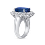 10 Carat Radiant Halo Diamond Ring | Royal Blue Sapphire | 18K Gold | Iconic Presence