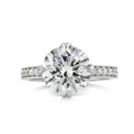 3.5 Carat Round Brilliant Diamond Ring | Brilliant White | 14K White Gold | Modern Nobility