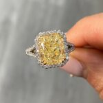 5 Carat Radiant Halo Diamond Ring | Fancy Yellow | 14K White Gold - Image 2