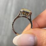 5 Carat Radiant Halo Diamond Ring | Fancy Yellow | 14K White Gold