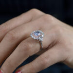 1.09 Carat Radiant Halo Diamond Ring | Fancy Blue | 18K Gold | Rare Fancy-Color Splendour