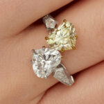 Heart Shape Diamond Ring | Fancy Yellow | 18K Gold | Sunlit Royal Radiance | Modern Classic - Image 3