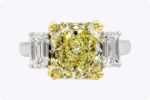 6.54 Carat Radiant Diamond Ring | Fancy Yellow | 14K Yellow Gold | Sunlit Royal Radiance