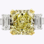 6.54 Carat Radiant Diamond Ring | Fancy Yellow | 14K Yellow Gold | Sunlit Royal Radiance