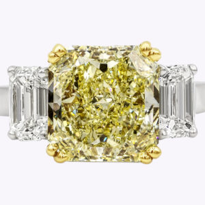 6.54 Carat Radiant Diamond Ring | Fancy Yellow | 14K Yellow Gold | Sunlit Royal Radiance