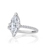 4 Carat Marquise Diamond Ring | Brilliant White | 14K White Gold | A Classic Statement - Image 2