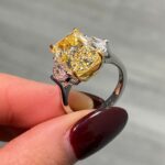 5 Carat Radiant Diamond Ring | Fancy Yellow | 14K White Gold | Colour-Collector’s Treasure - Image 3