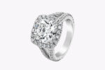 4.11 Carat Cushion Halo Diamond Ring | Brilliant White | 14K White Gold | Everyday Royalty - Image 3