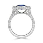 3 Carat Cushion Diamond Ring | Royal Blue Sapphire | 14K White Gold | Quiet Power - Image 3