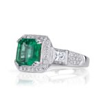 4.11 Carat Emerald Diamond Ring | 14K White Gold | Effortless Elegance - Image 2