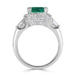 4.11 Carat Emerald Diamond Ring | 14K White Gold | Effortless Elegance - Image 3