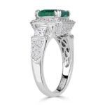 4.11 Carat Emerald Diamond Ring | 14K White Gold | Effortless Elegance - Image 4