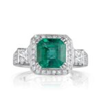 4.11 Carat Emerald Diamond Ring | 14K White Gold | Effortless Elegance