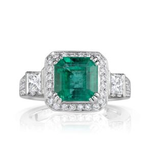 4.11 Carat Emerald Diamond Ring | 14K White Gold | Effortless Elegance