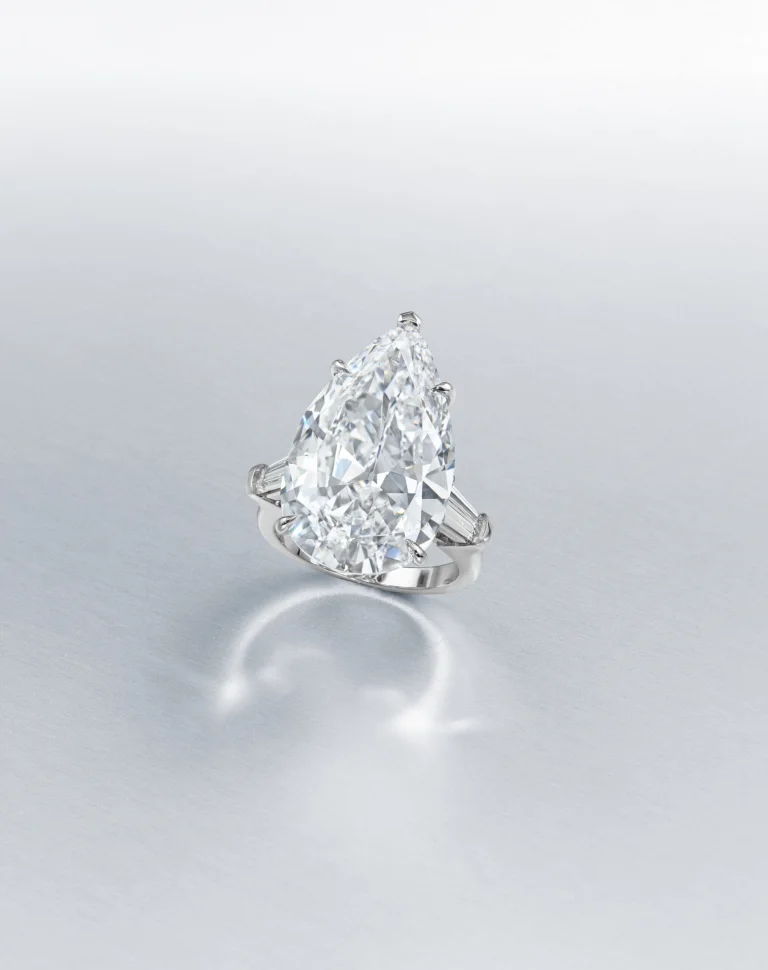15.05 Carat Pear Statement | Brilliant White | 18K Gold | Unparalleled Brilliance | Heirloom
