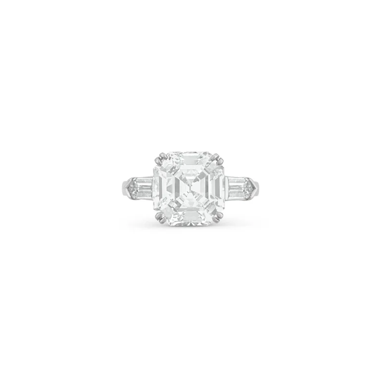 3 Carat Asscher Cut Statement | Brilliant White / D color | VVS | 14K White Gold