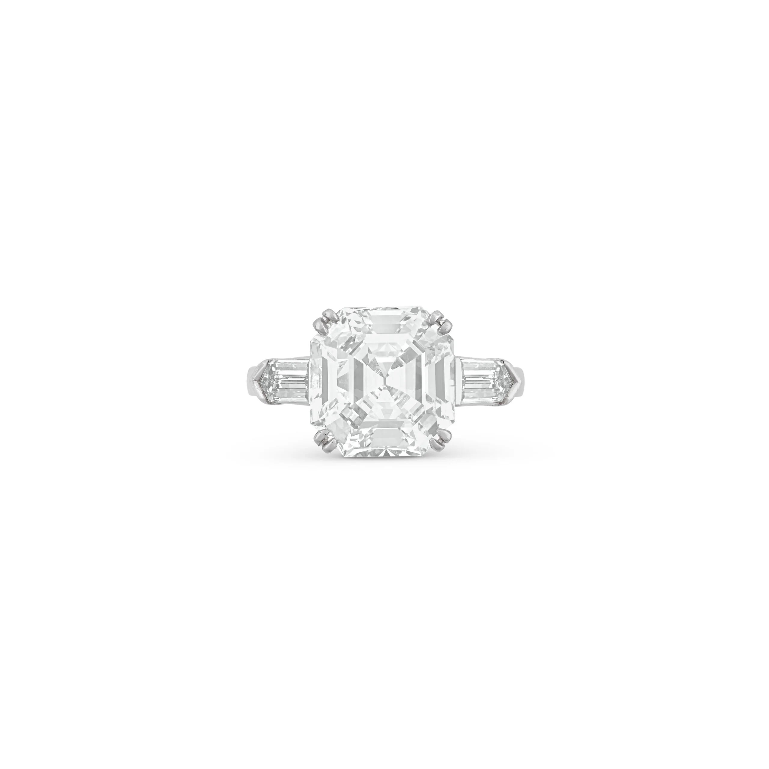 3 carat Asscher cut diamond engagement ring