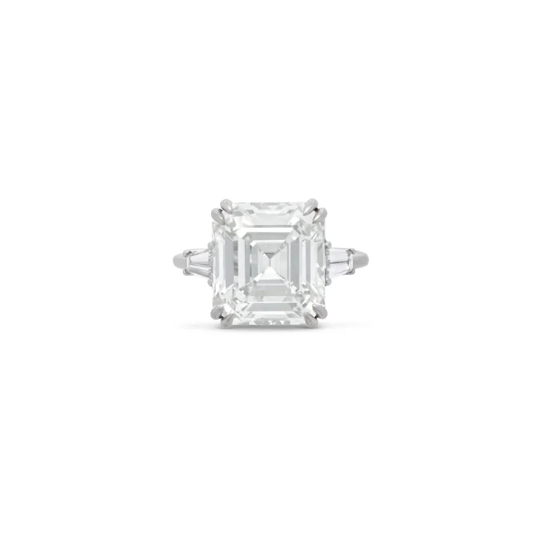 5 Carat Asscher Cut Statement | Brilliant White / J color | VS | 14K White Gold