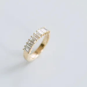 Round Brilliant Band | Brilliant White | 14K White Gold | Elegant Sparkle | Signature