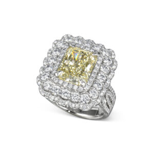Round Brilliant Statement | Fancy Yellow | 14K White Gold | A Crown-Worthy Fancy Rarity
