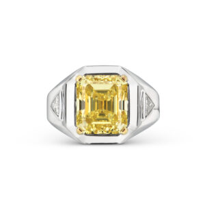 6.63 Carat Emerald-cut Statement | Fancy Yellow | 14K White Gold | Rare Fancy-Color Splendour