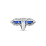 Cushion Statement | Royal Blue Sapphire | 14K White Gold | Classic Charm | Modern Classic - Image 4