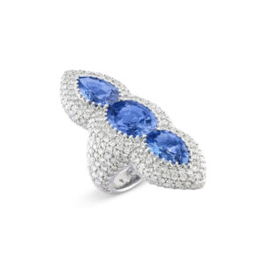 Cushion Statement | Royal Blue Sapphire | 14K White Gold | Classic Charm | Modern Classic
