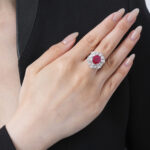4.34 Carat Cushion Statement | Ruby Red | 14K White Gold | Effortless Elegance - Image 4