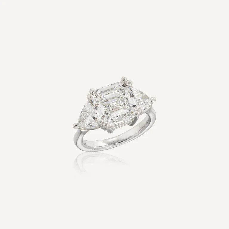 5.06 Carat Asscher Cut Statement | Brilliant White | SI | 14K White Gold