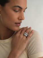 Round Brilliant Statement | Brilliant White | 14K White Gold | Elegant Sparkle | Signature - Image 3